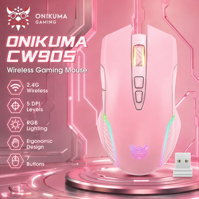 Pc Gaming X3D - Mouse Gamer Sem Fio/Com Fio ONIKUMA