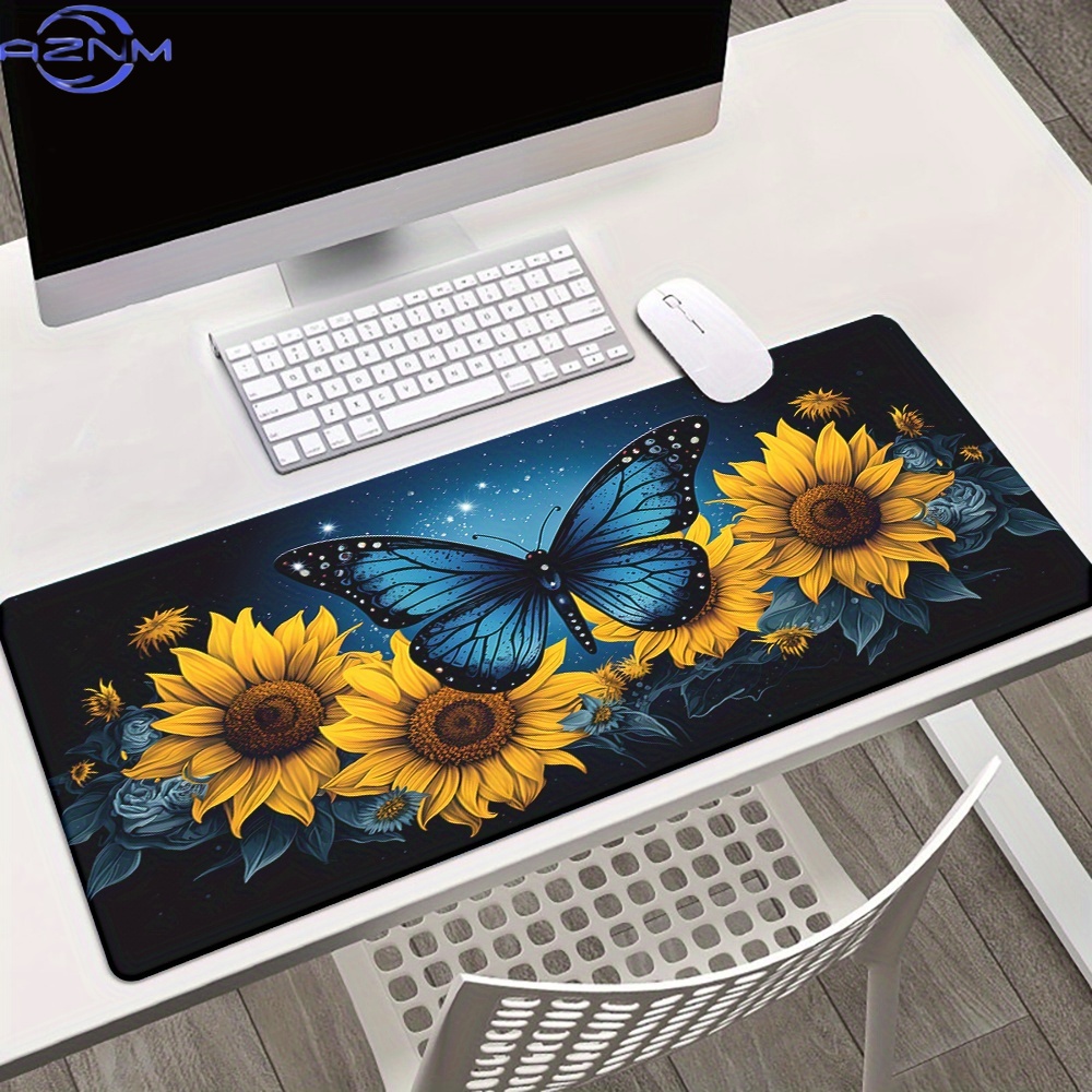 Pc Gaming Wallpaper - Mousepad Criativo Estéreo Borboleta e Girassol,