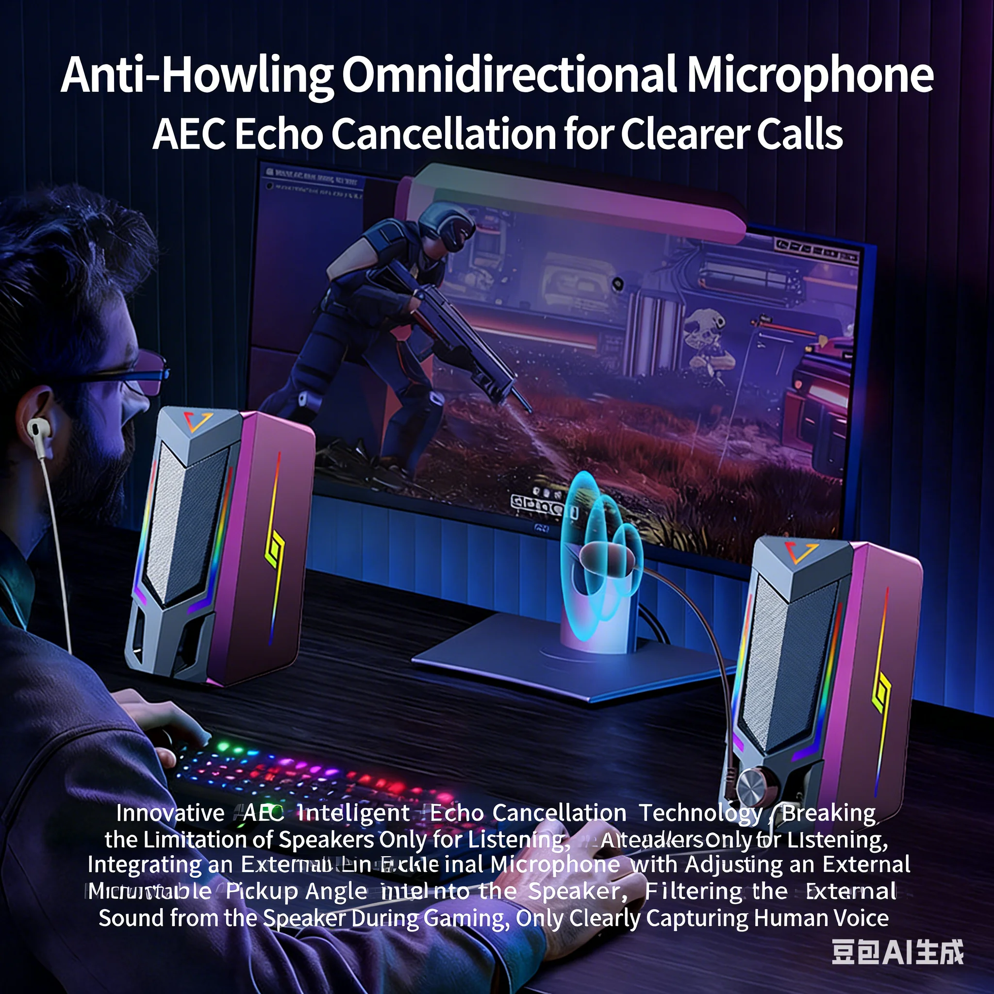 Alto-falantes para jogos RGB d - Pc Gaming Apple avaliação e preço