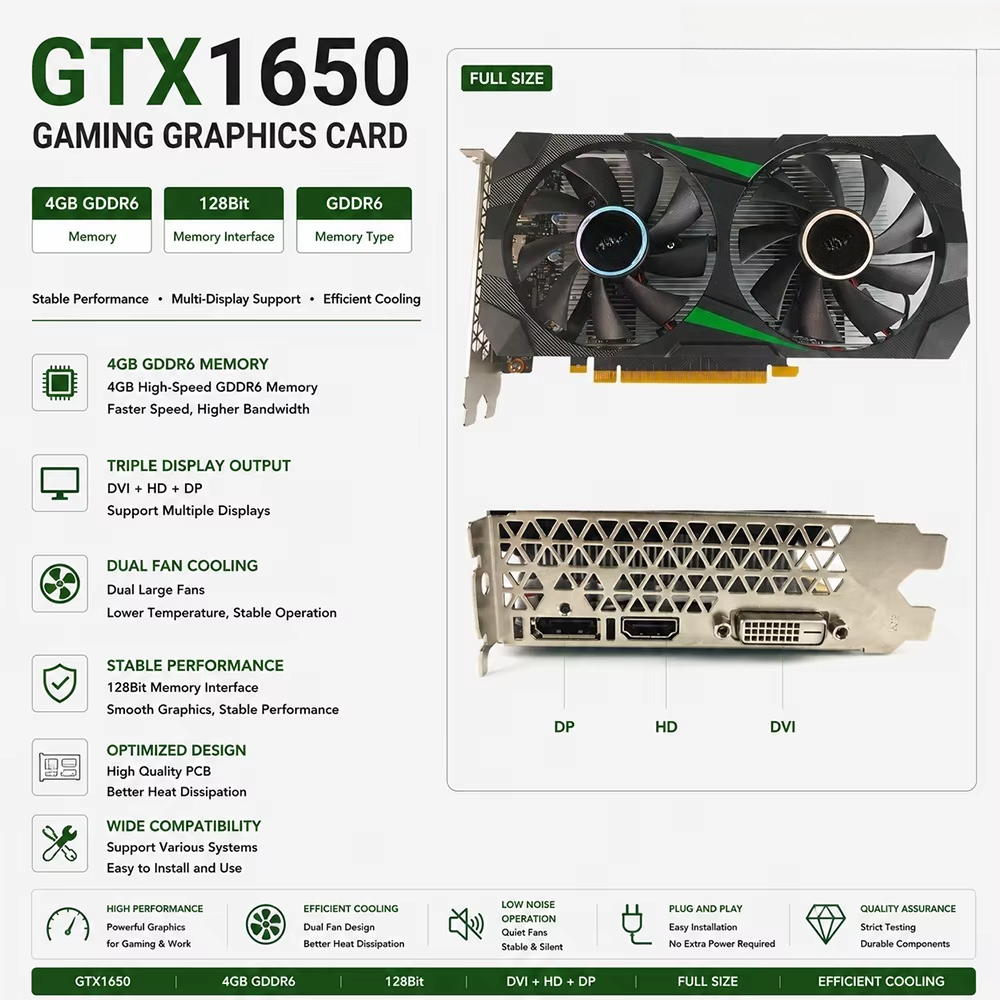 Placa de Vídeo GTX 1650 4GB GD - Pc Gaming Gtx 1650 avaliação e preço