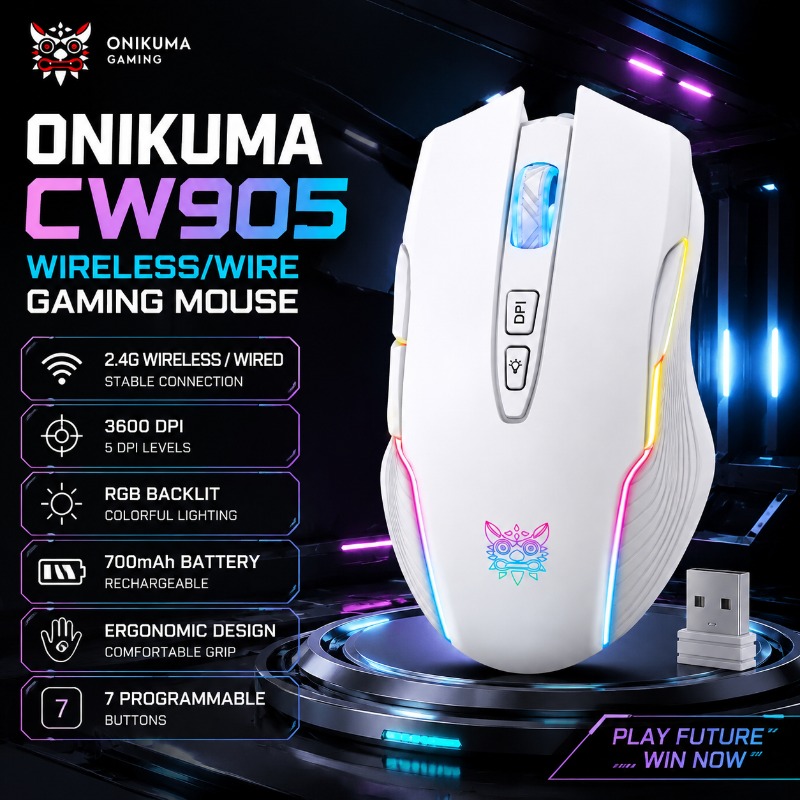 Mouse Gamer Sem Fio ONIKUMA CW - Pc Gaming X3D avaliação e preço